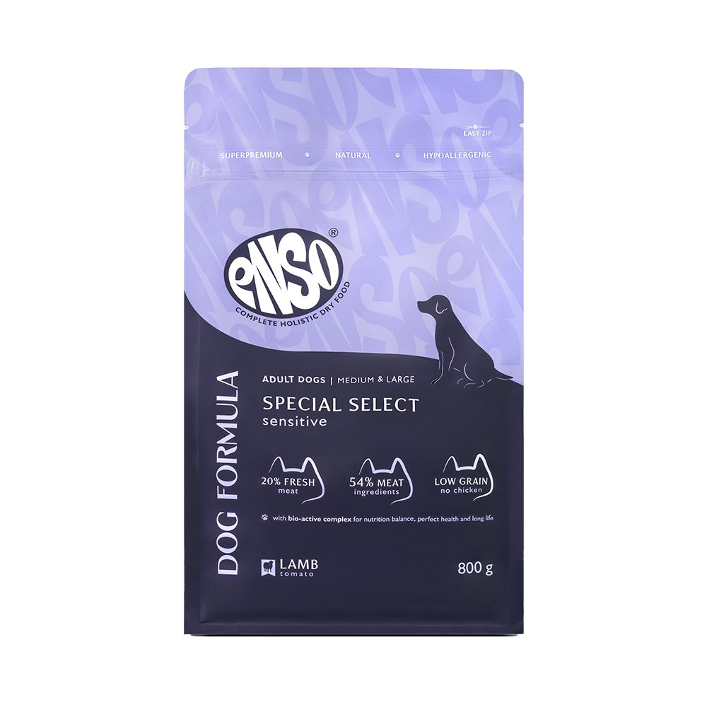 Корм для собак ENSO formula Special select для ср. и кр.пород, с ягненком и томатом сух.