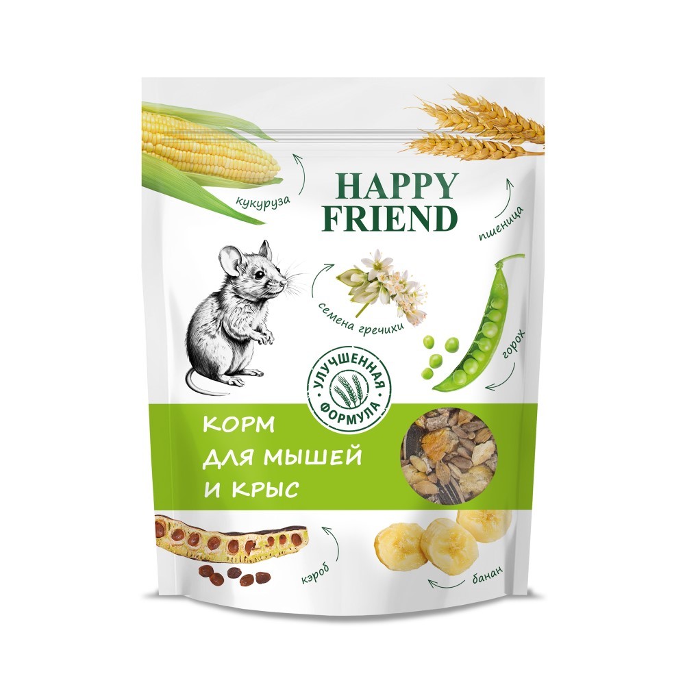 Корм для грызунов HAPPY FRIEND для мышей и крыс