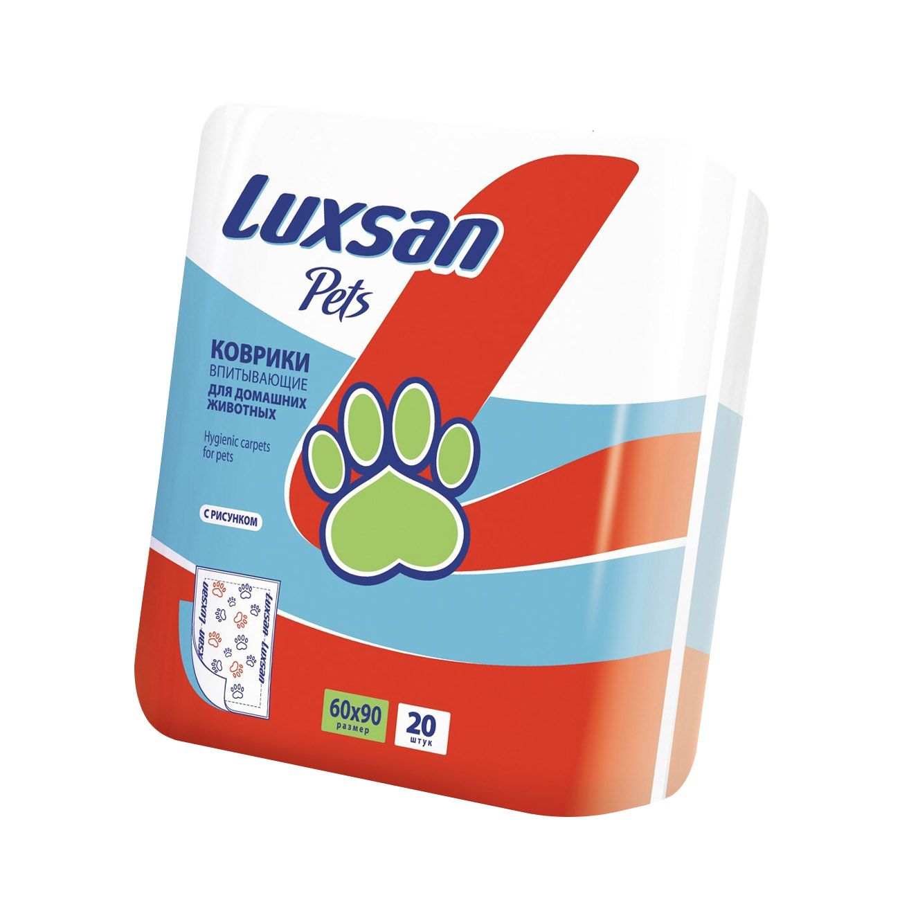 Коврик для кошек и собак LUXSAN Premium с рисунком, 60*90см 20шт