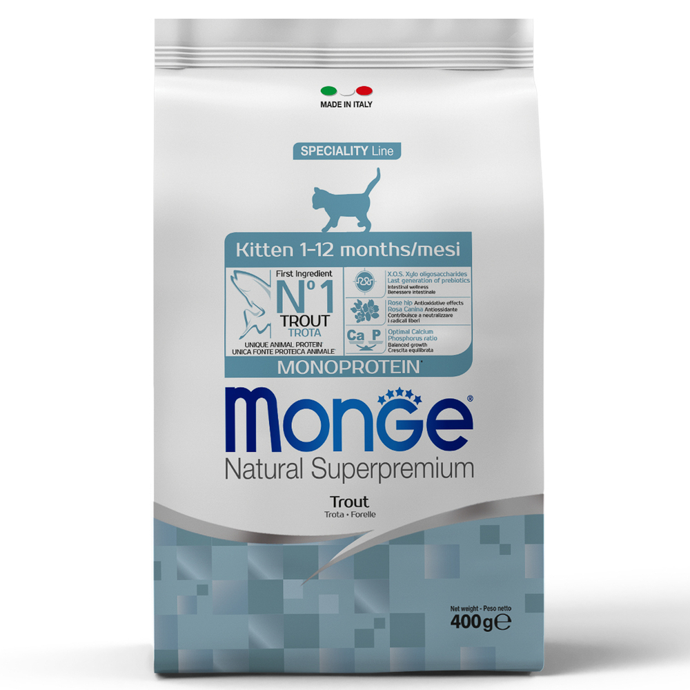 Корм для котят MONGE Cat Monoprotein форель сух.