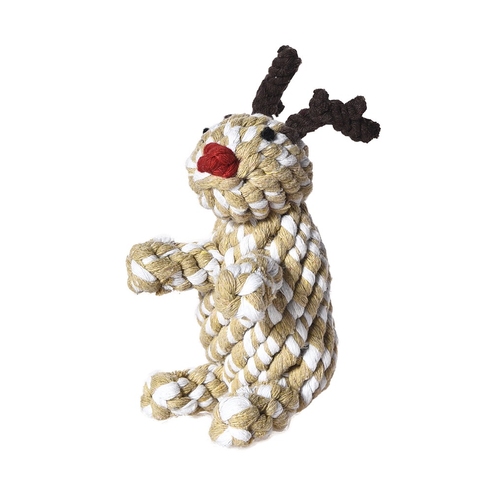 Игрушка для собак FOXIE Snow deer Олень плетеный 17см