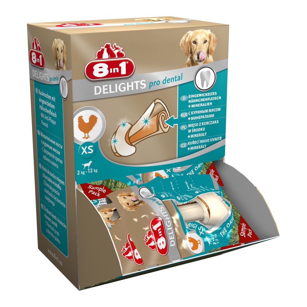 Лакомство для собак 8 IN 1 DENTAL DELIGHTS XS Косточки для чистки зубов 7,5 см (1 шт.)