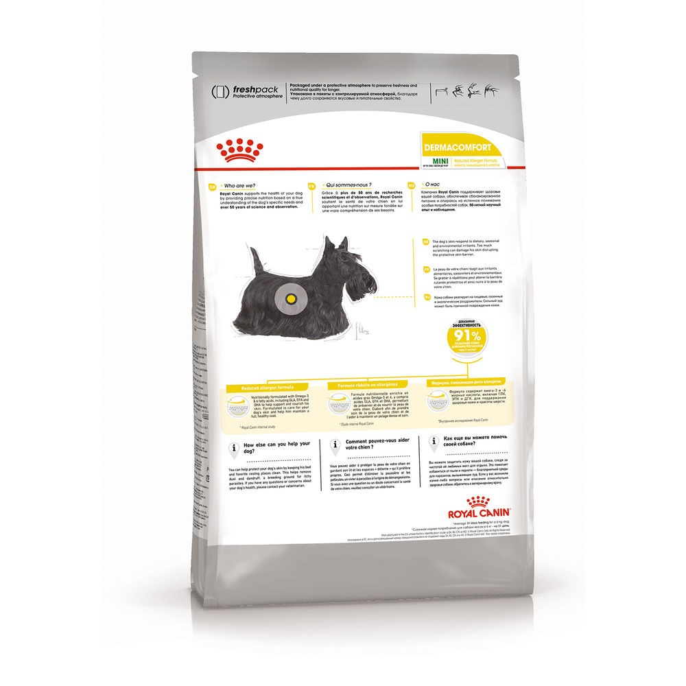 Корм для собак ROYAL CANIN Mini Dermacomfort для мелких пород при раздражениях кожи сух.