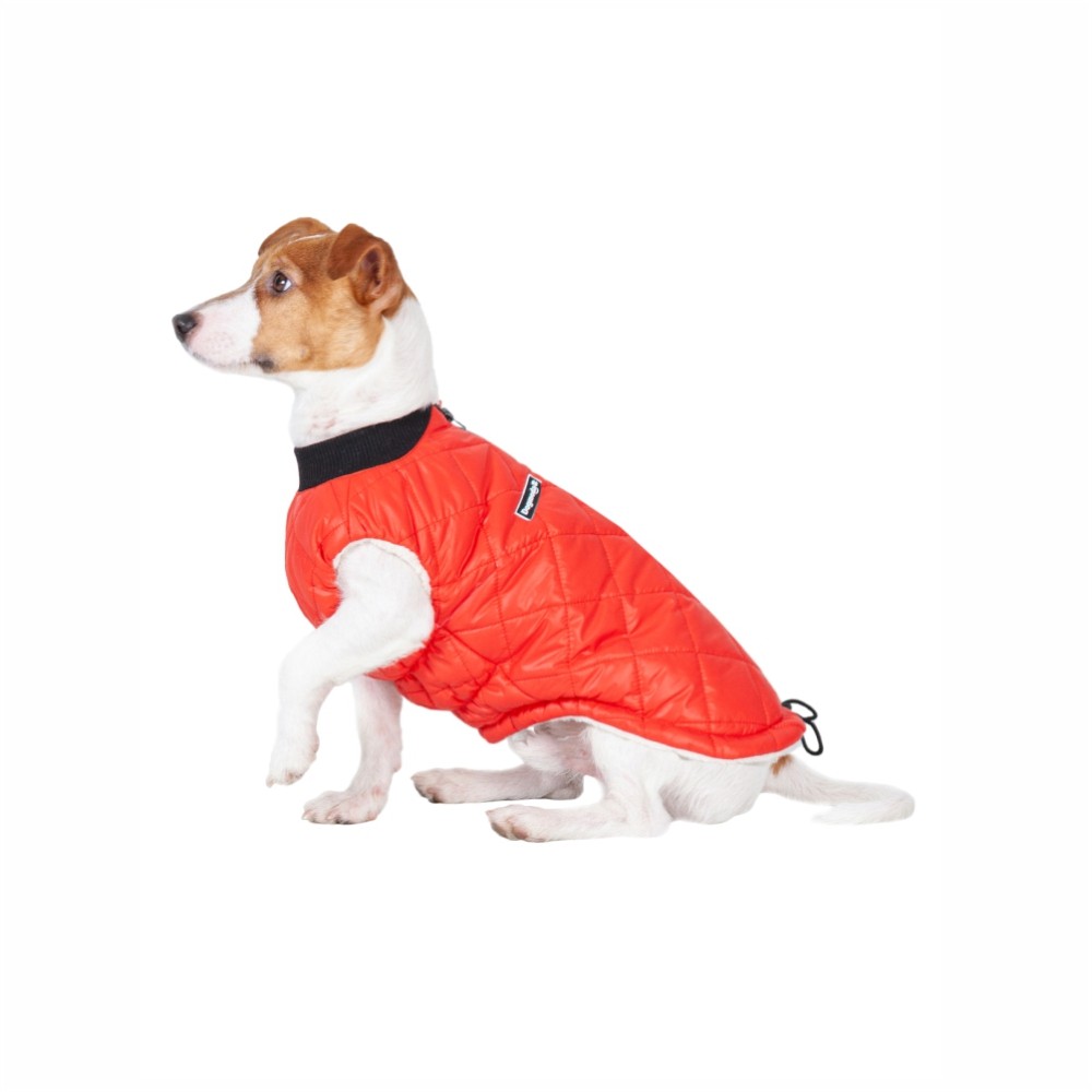 Куртка для собак DOGMODA Ромб стеганная унисекс, красный-5, спина 37см