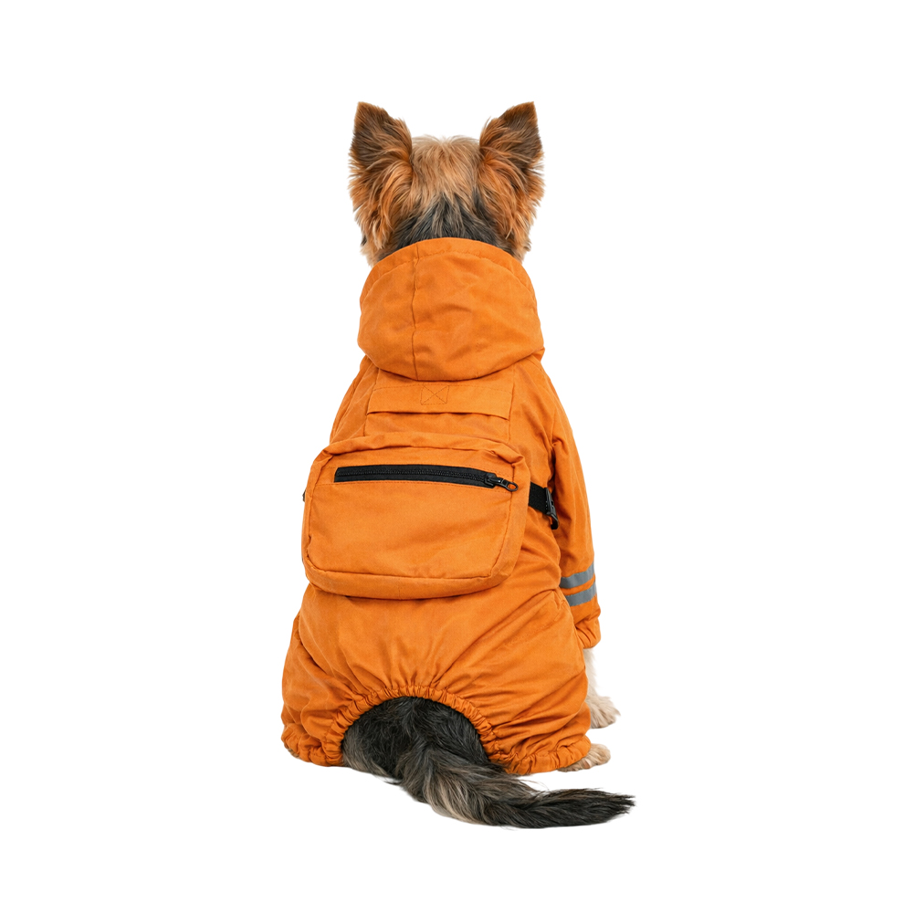 Дождевик-комбинезон для собак FOXIE Orange Adventure S (длина спины 30см) оранжевый