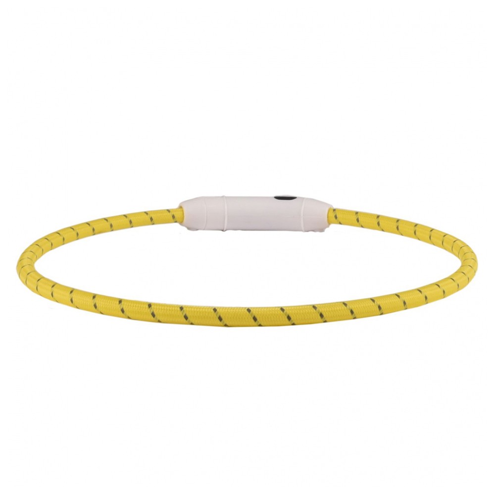 Ошейник для собак FLAMINGO светящийся Led, Visio желтый, 33-63,5см, 8мм