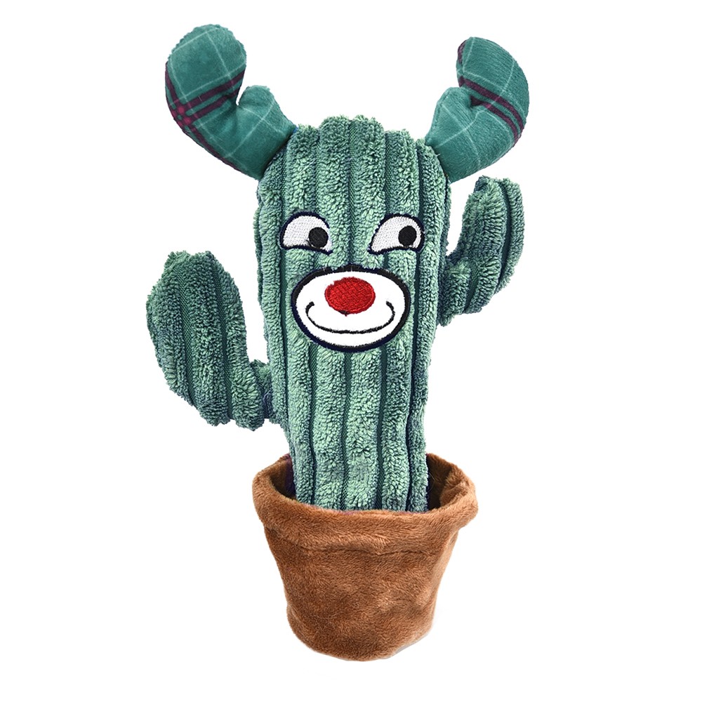 Игрушка для собак FOXIE Сactus deer Кактус с рожками и пищалкой 12,5х21см
