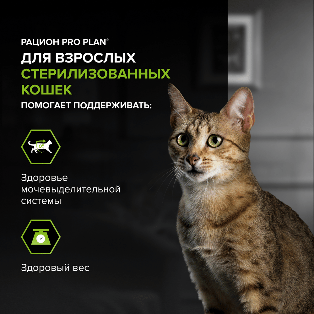 Корм для кошек PRO PLAN при чувствительном пищеварении, курица сух.