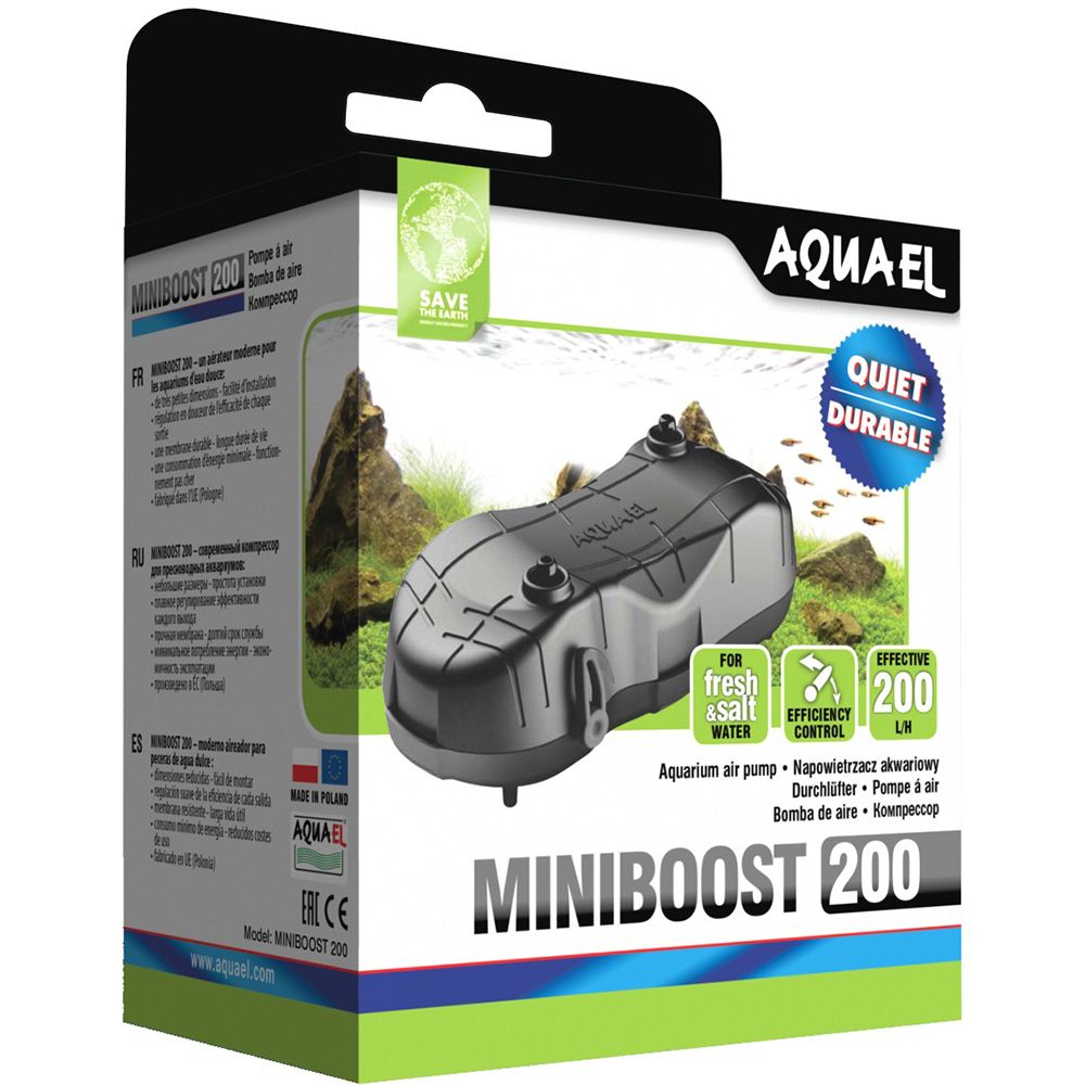 Компрессор AQUAEL Miniboost 200 plus (до 200л) 200л/ч, мощность-2.4Вт
