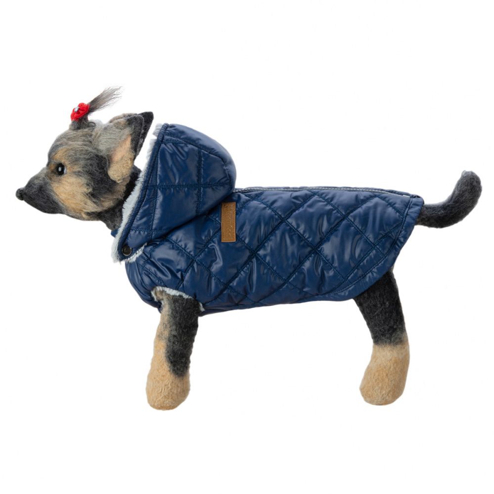 Куртка для собак DOGMODA Лондон мех синяя-3