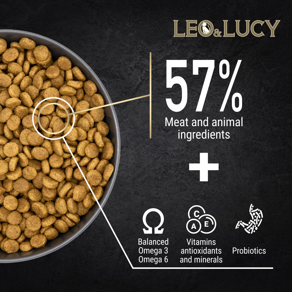 Корм для котят LEO&LUCY индейка с овощами и биодобавками сух.