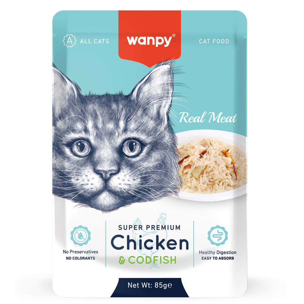 Корм для кошек WANPY Cat курица с треской пауч