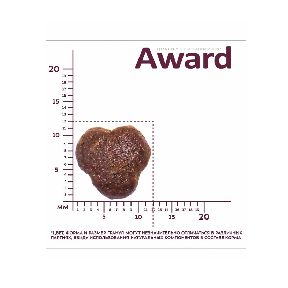 Корм для кошек AWARD для дом.круп.пород, говядина с курицей с доб.брокколи и юкки Шидигера сух.