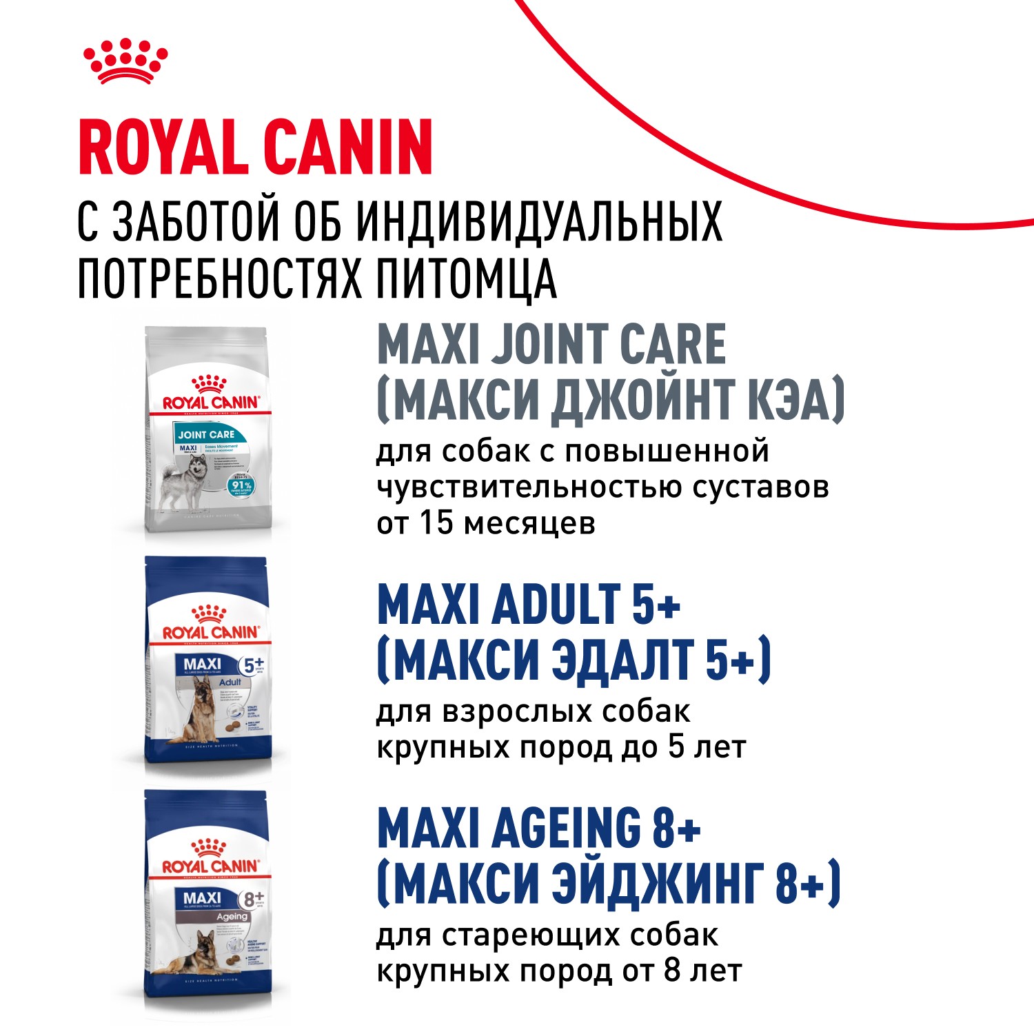 Корм для собак ROYAL CANIN Maxi Adult для крупных пород от 15 месяцев до 5 лет, сух.