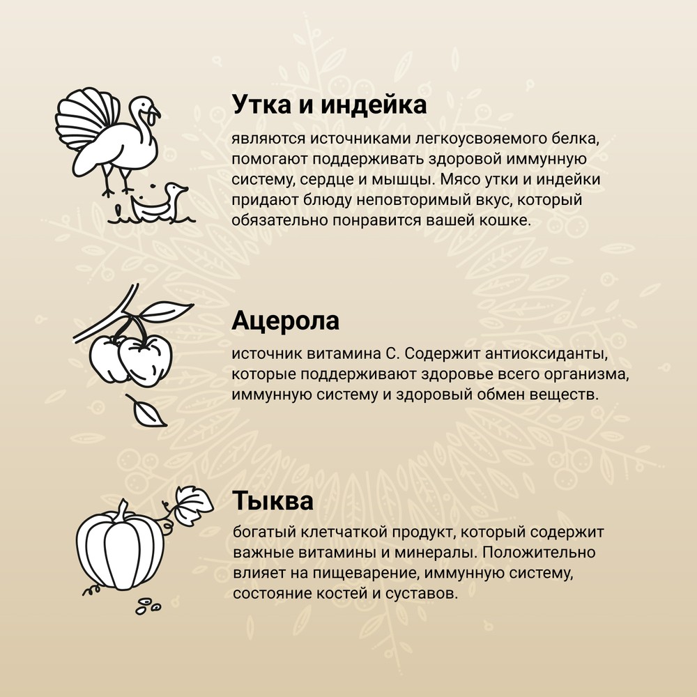 Корм для кошек CRAFTIA Harmona из утки и индейки сух.
