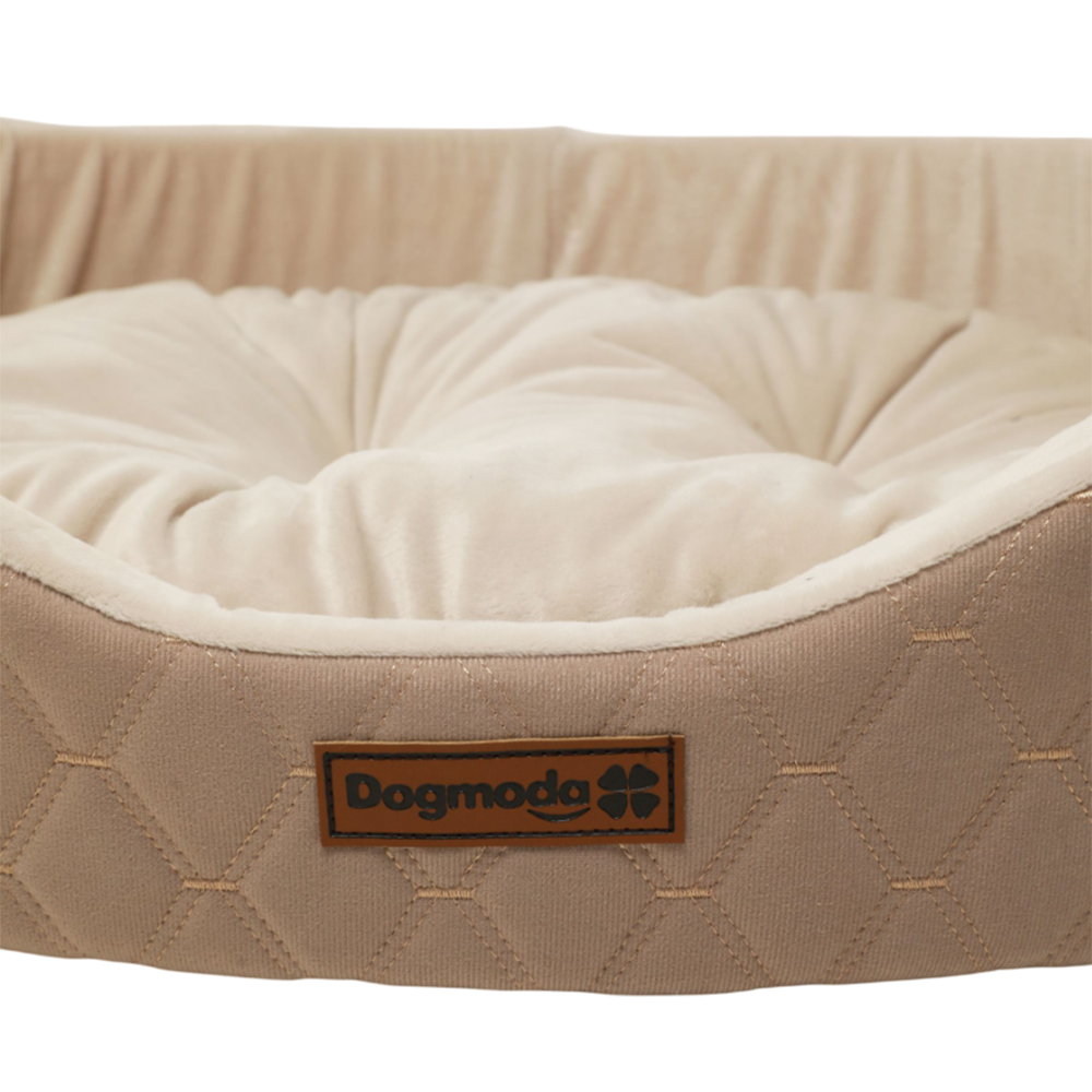 Лежак для животных DOG MODA стеганный круглый, кофейный 60x45x16см