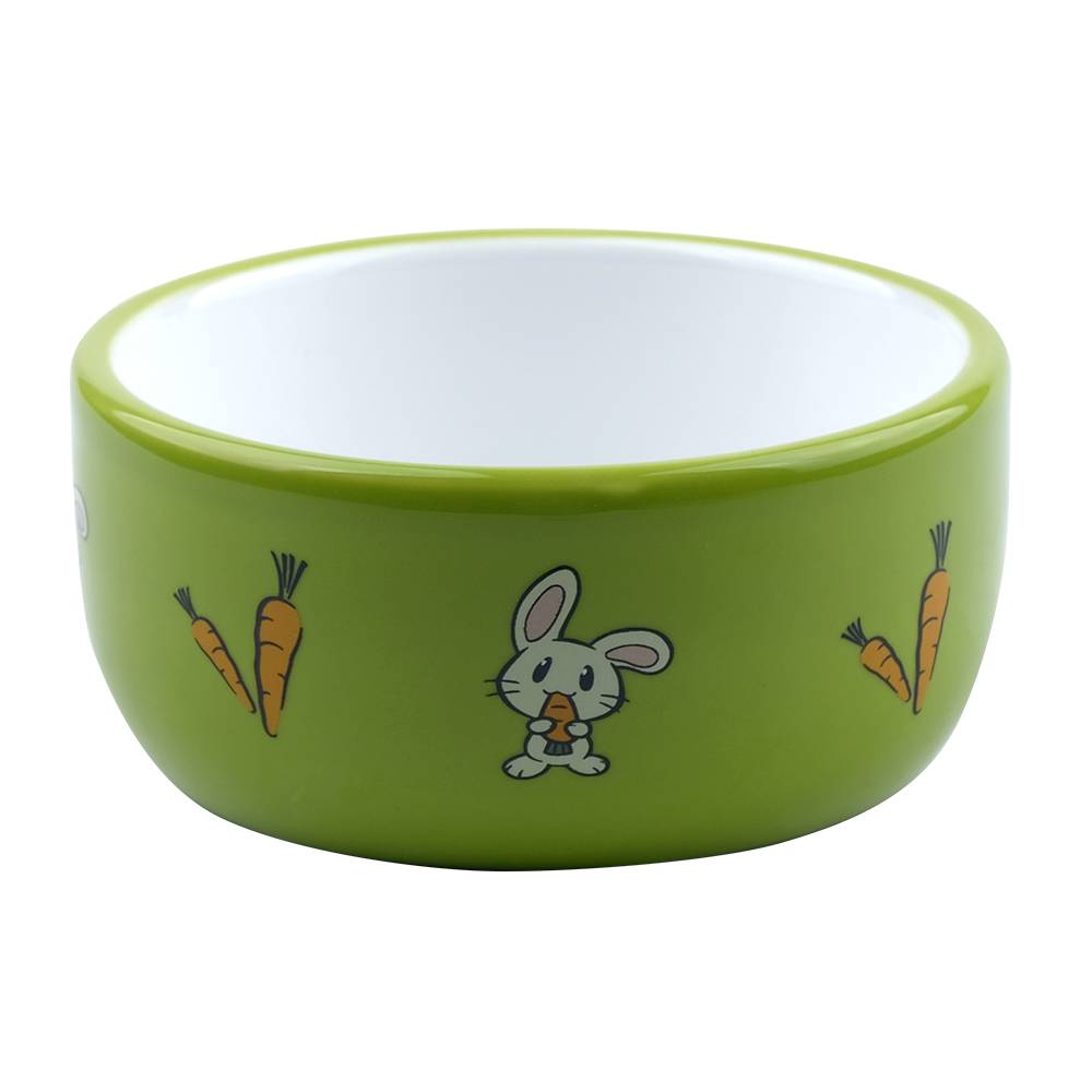 Миска для грызунов FOXIE Bunny зеленая керамическая 12х12х5,5см 320мл