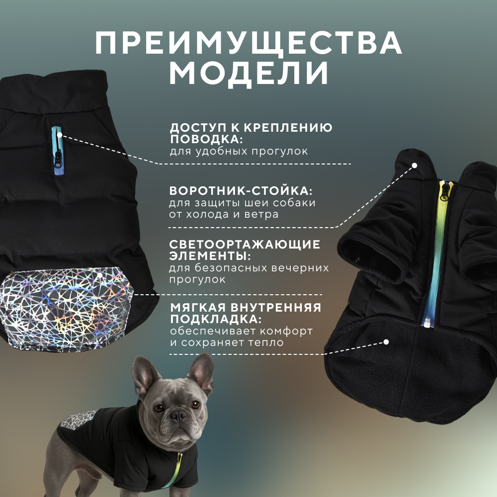 Куртка для собак FOXIE Shine черная