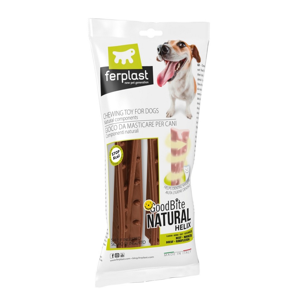 Игрушка для собак FERPLAST GoodBite Helix M Bag, кость, вкус говядины, 23гx2