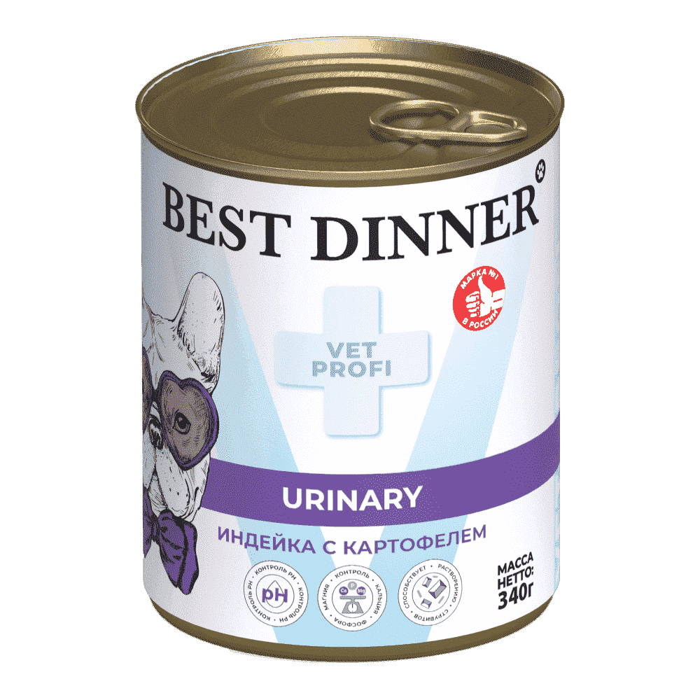 Корм для собак BEST DINNER Vet Profi Exclusive Urinary индейка с картофелем банка