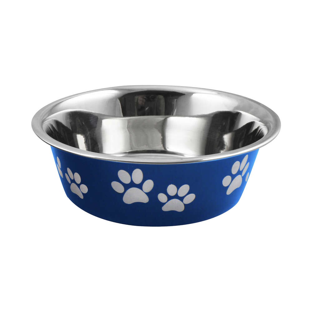 Миска для животных FOXIE White Paws синяя металлическая 17,1х17,1х5,7cм 800мл