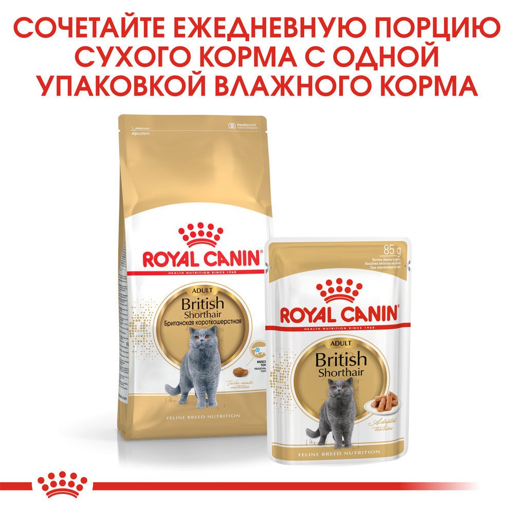 Корм для кошек ROYAL CANIN British Shorthair для британ.короткошерстной породы,мясо в соусе пауч