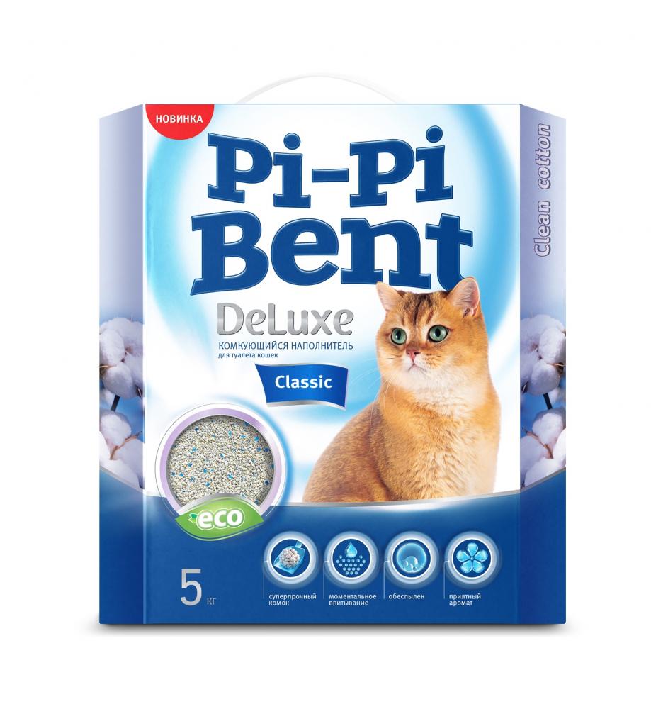 Наполнитель для кошачьего туалета PI-PI BENT DeLuxe Clean cotton комкующийся, коробка
