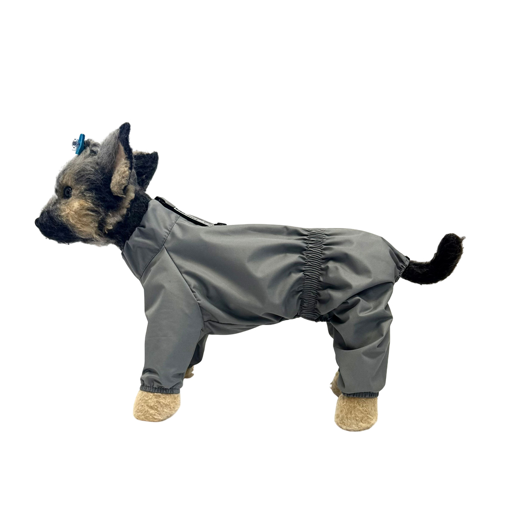 Дождевик для собак DOG MODA Color мембранный (серый) унисекс 32см (4)