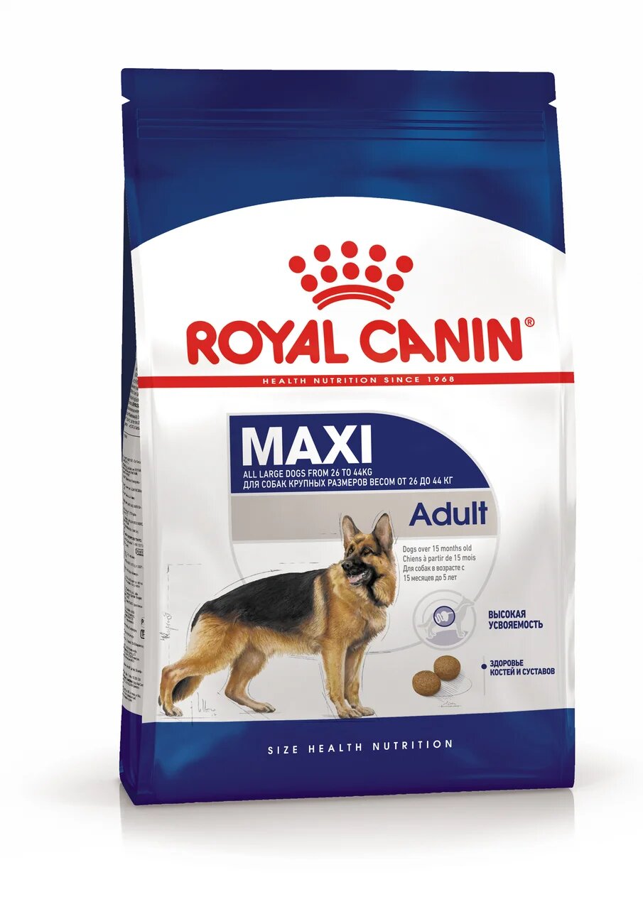 Корм для собак ROYAL CANIN Maxi Adult для крупных пород от 15 месяцев до 5 лет, сух.