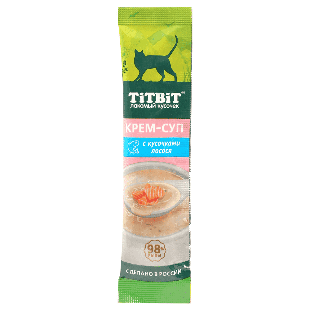 Лакомство для кошек TITBIT Крем-суп с кусочками лосося