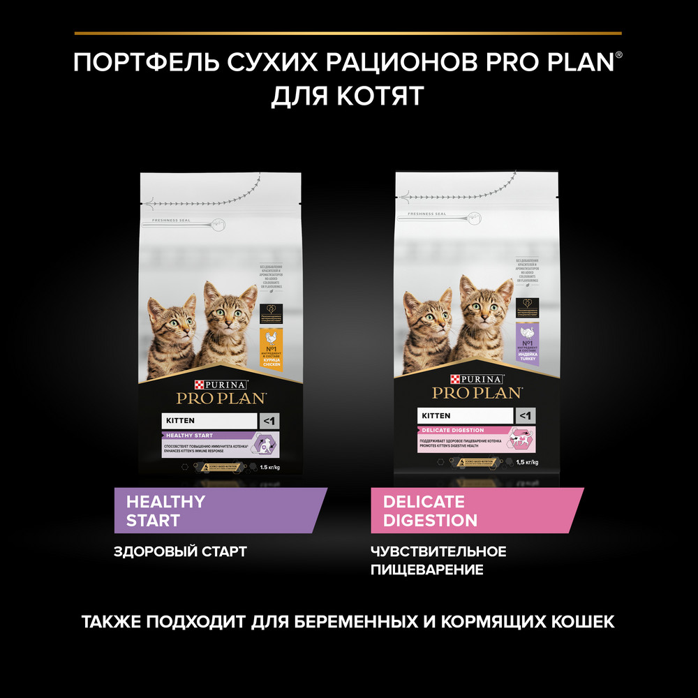 Корм для котят PRO PLAN Healthy Start до 1 года, с курицей сух.