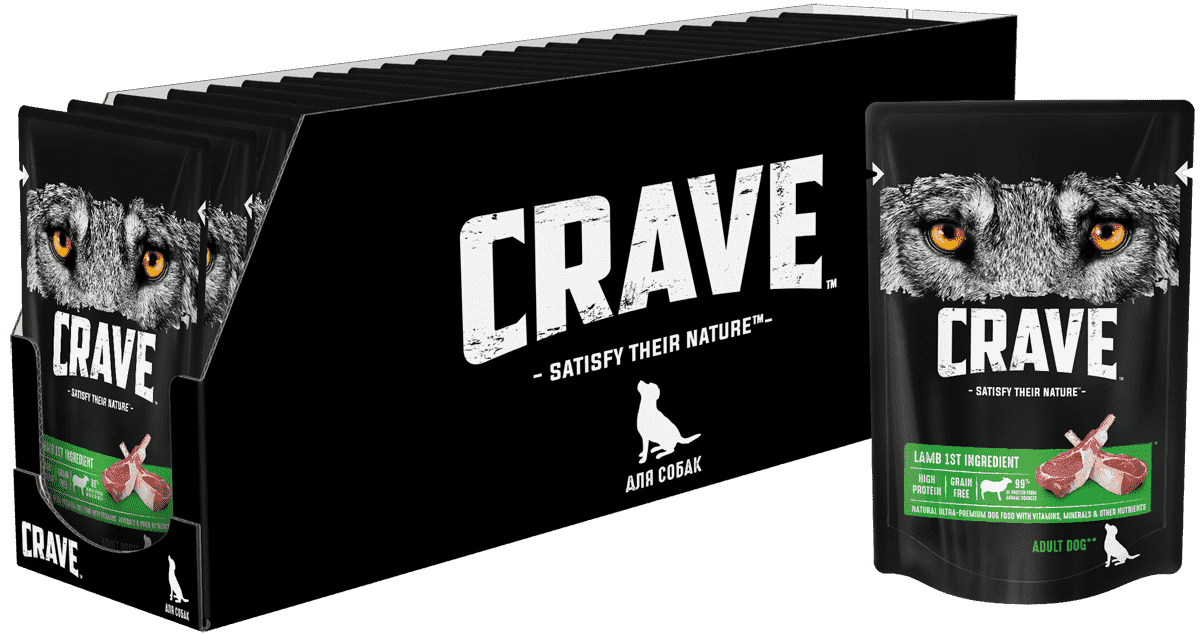 Корм для собак CRAVE Ягненок пауч