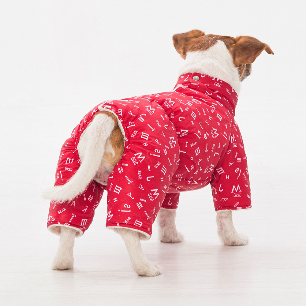 Комбинезон для собак DOG MODA Буквы с кнопками сверху (красный) девочка 32см (4)
