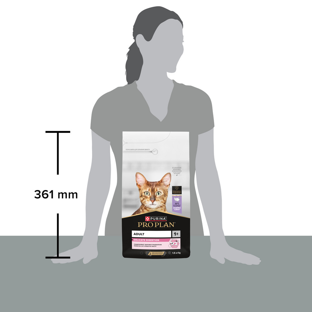 Корм для кошек PRO PLAN Delicate Digestion с чувствительным пищеварением, с индейкой сух.