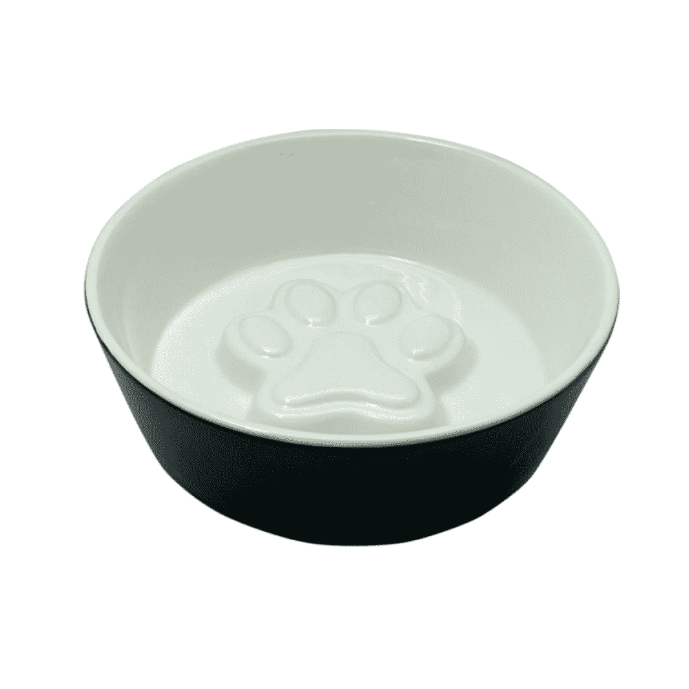 Миска для животных FOXIE Doggy paw черная керамическая 13х13х4,5см 200мл