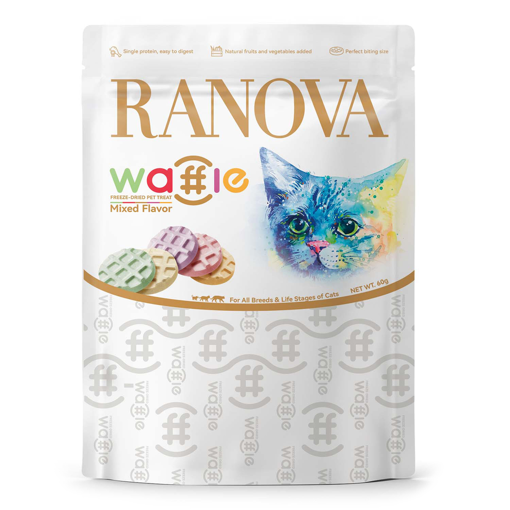 Лакомство для кошек RANOVA сублимированное Вафли микс вкусов