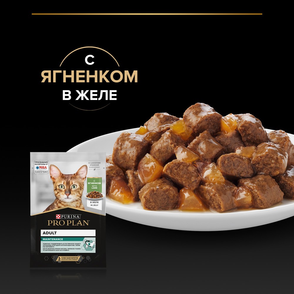 Корм для кошек PRO PLAN Maintenance с ягненком в желе пауч