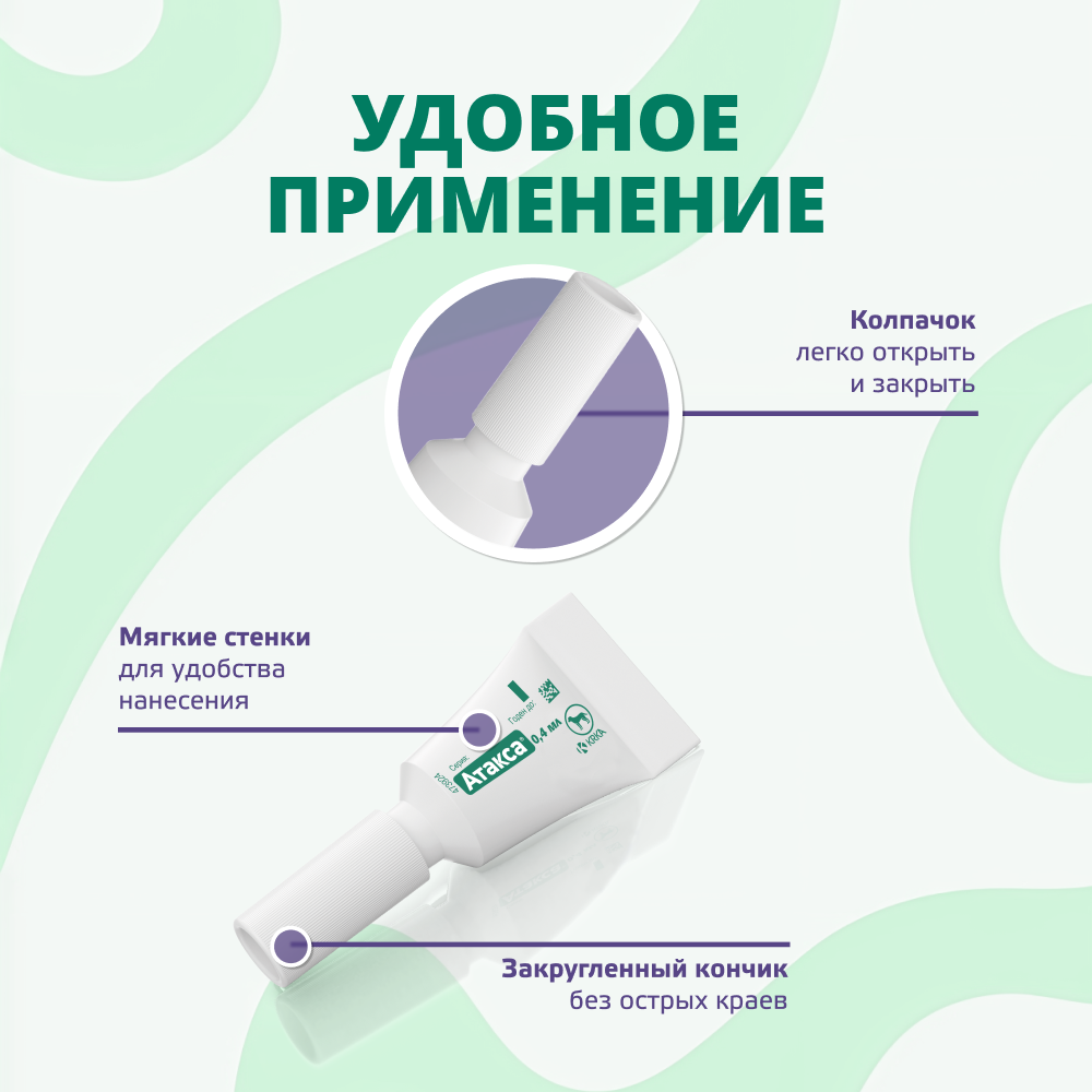 Капли для собак KRKA Атакса от иксодовых клещей, блох, вшей, власоедов (до 4кг) 0,4мл