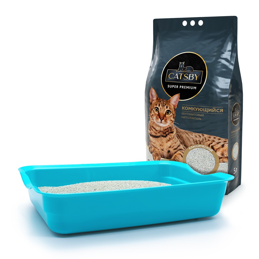 Наполнитель для кошачьего туалета CATSBY Classic комкующийся минеральный 5л