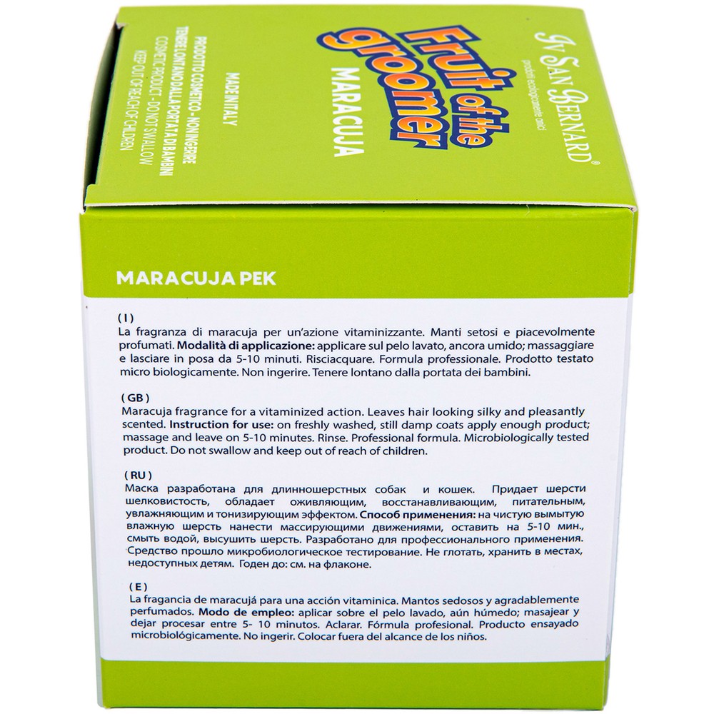 Маска IV SAN BERNARD Fruit of the Groomer Маракуйя восстанавливающая для длинной шерсти с протеинами 250мл