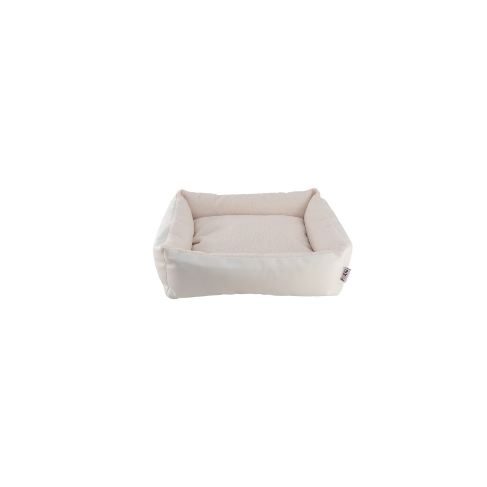 Лежак для животных FOXIE Classic leather&fur 60х50см белый