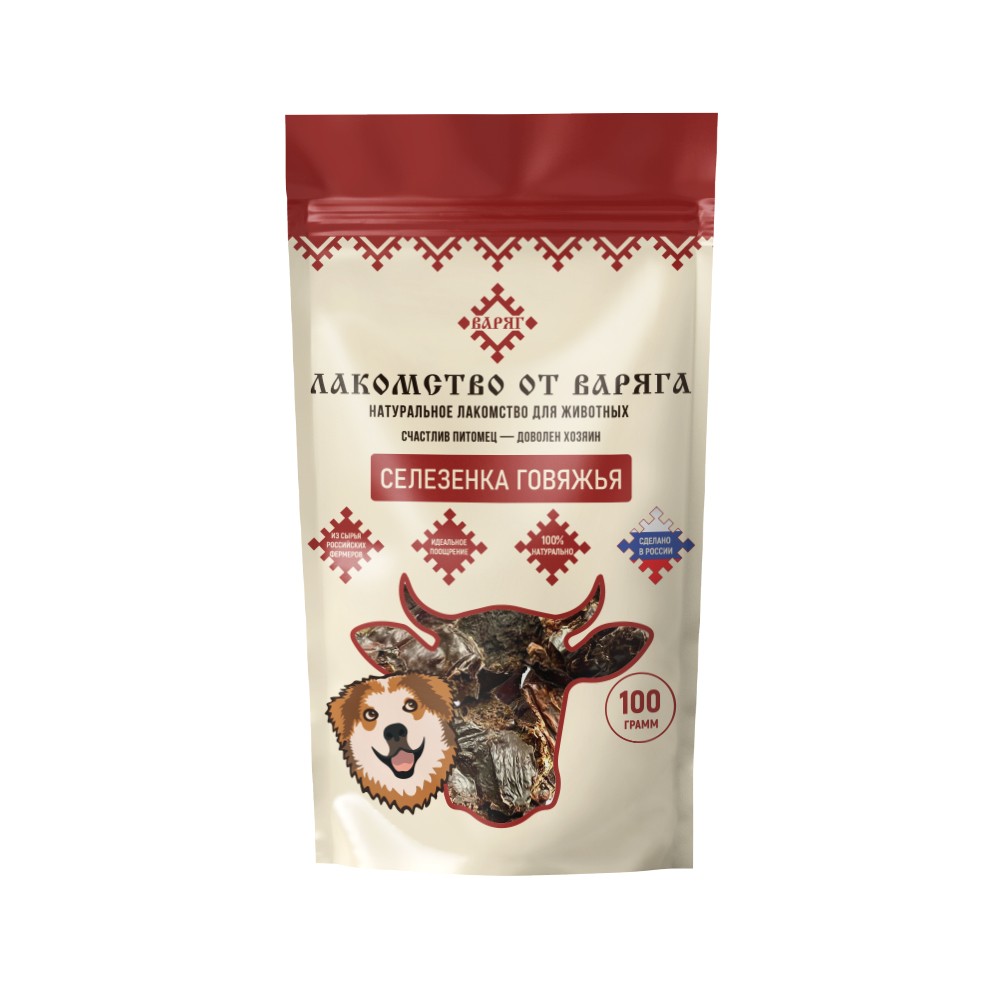 Лакомство для собак ВАРЯГ Селезенка говяжья