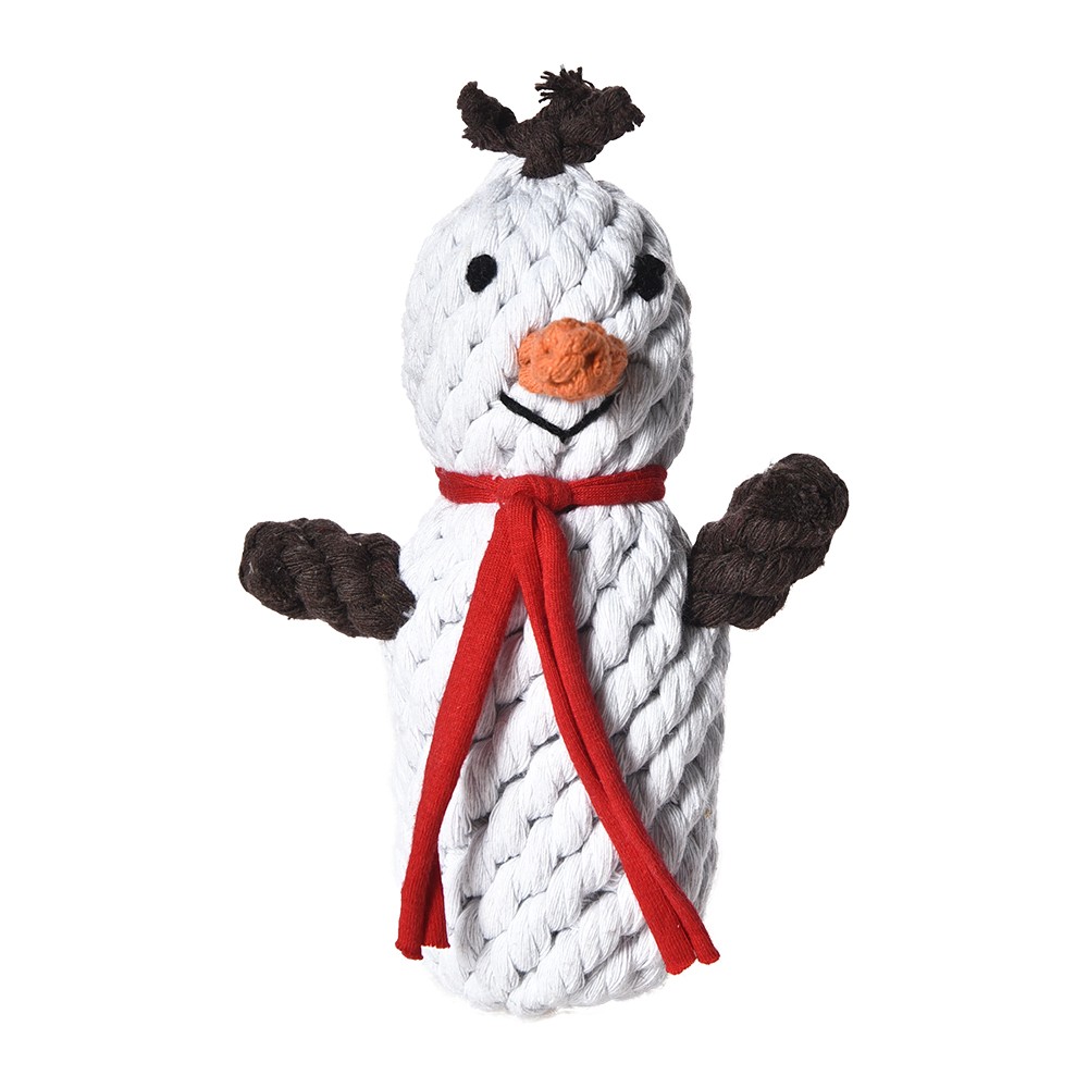 Игрушка для собак FOXIE Snowman Снеговик плетеный 17см