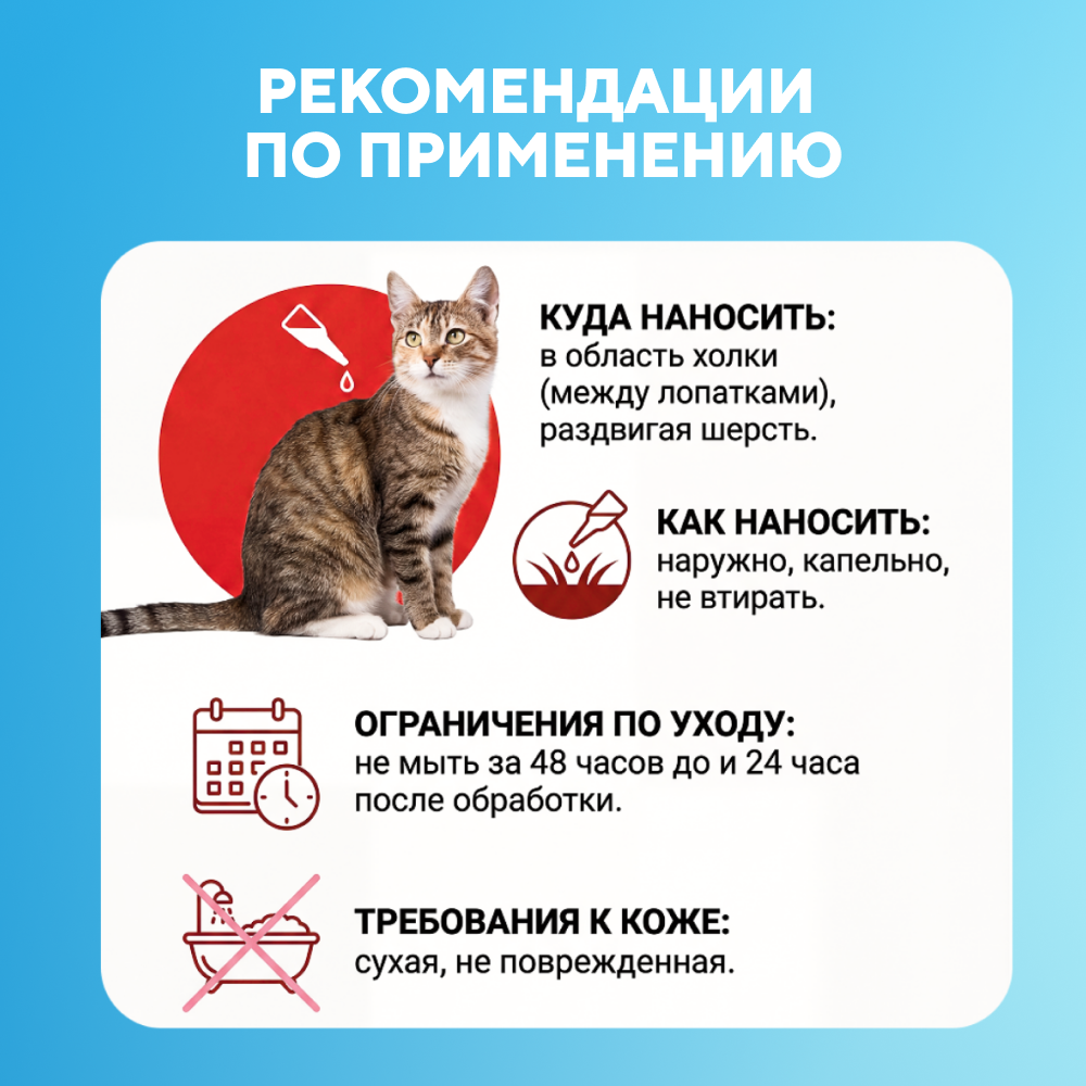 Капли для кошек АВЗ БАРС Форте инсектоакарицидные от внеш. паразитов 3 пипетки