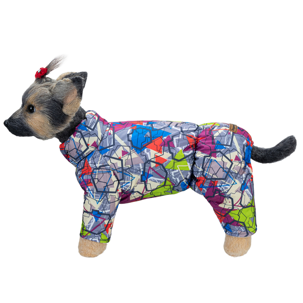 Комбинезон для собак DOG MODA Абстракция воротник-стойка девочка 37см (5)