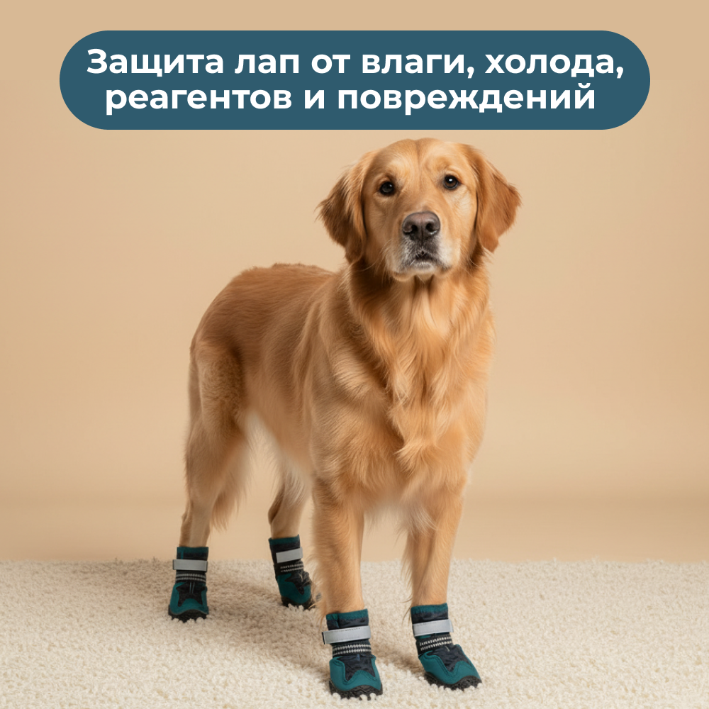 Ботинки для собак FOXIE Thunder XXL 8,3х6см синие