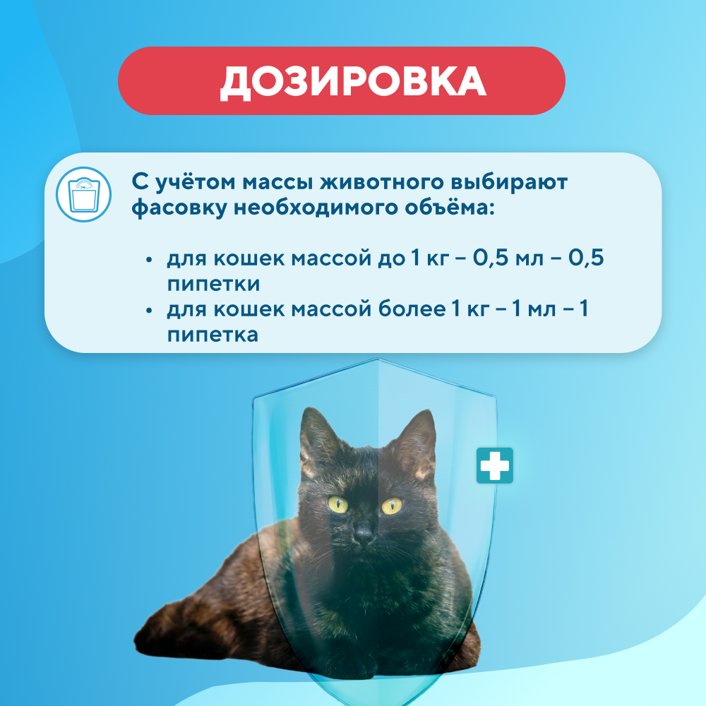Капли для кошек АВЗ БАРС Форте инсектоакарицидные от внеш. паразитов 3 пипетки