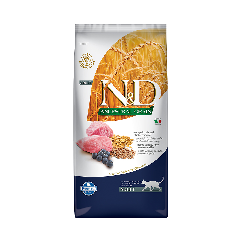 Корм для кошек FARMINA N&D Low Grain Line ягненок с черникой сух.