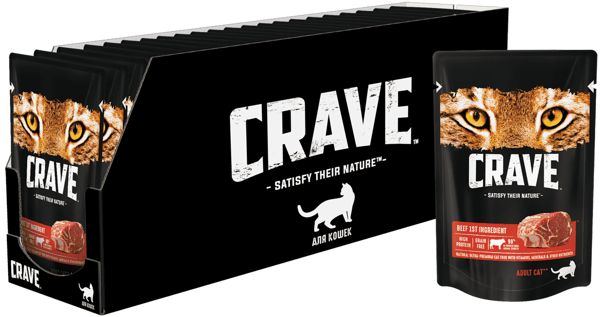 Корм для кошек CRAVE Говядина пауч