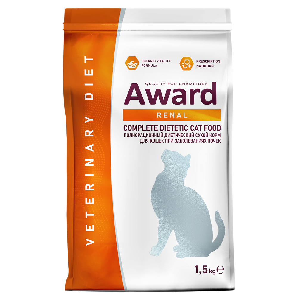 Корм для кошек AWARD Veterinary Diet Renal при заболеваниях почек сух.